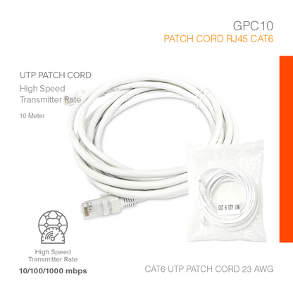 Patch Cord RJ45 Cat6 High Transmitter 10 Meter GPC10