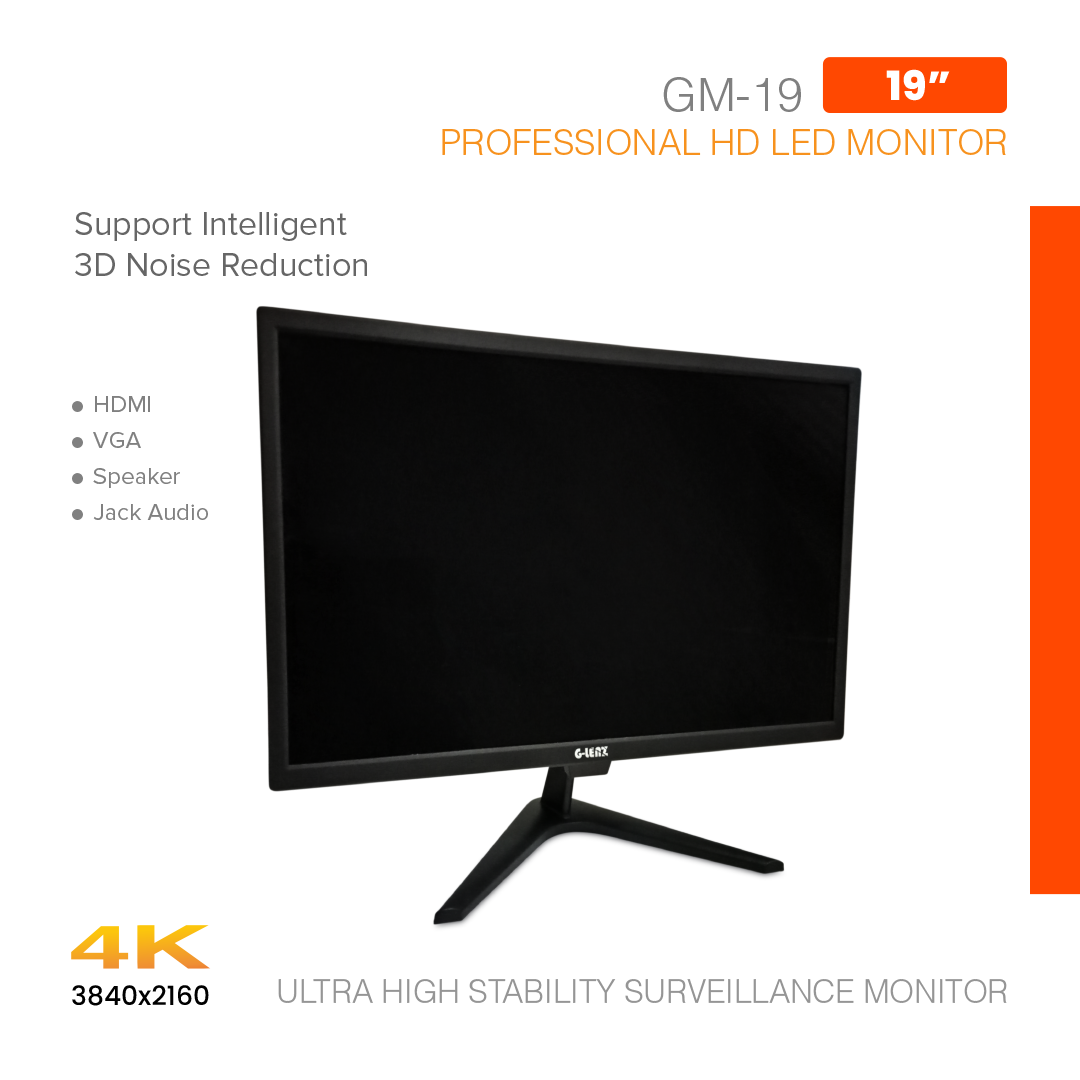 Monitor Surveillance 4K Ultra High Stability 19" GM-19