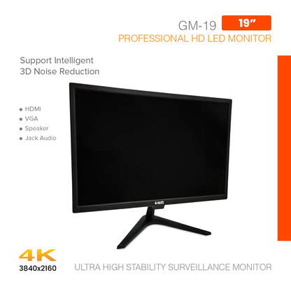 Monitor Surveillance 4K Ultra High Stability 19" GM-19