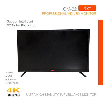 Monitor Surveillance 4K Ultra High Stability 32" GM-32