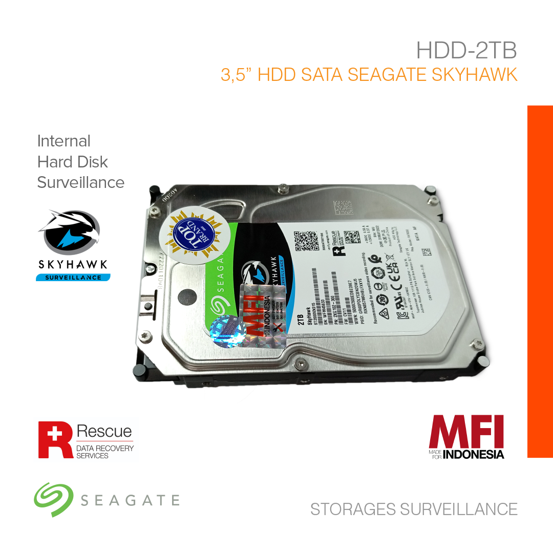 Storages Surveillance 3.5" HDD SATA Seagate Skyhawk MFI 2TB HDD-2TB