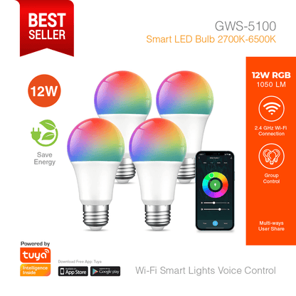 Smart LED Bulb 12Watt Voice Control GWS-5100