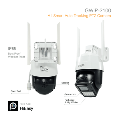 Wi-Fi Smart Security Camera Outdoor PTZ 3MP GWIP-2100