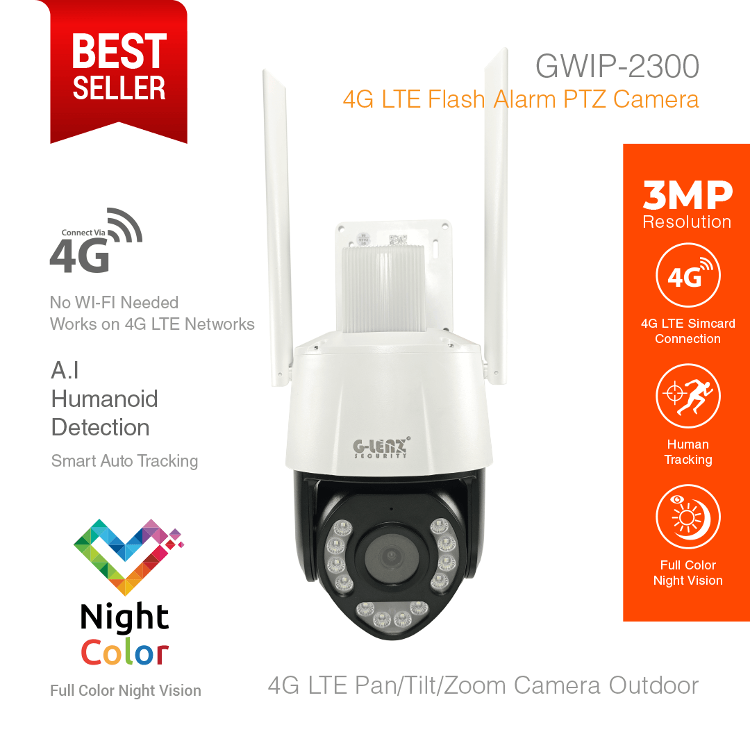 4G LTE Smart Security Camera PTZ Outdoor 3MP