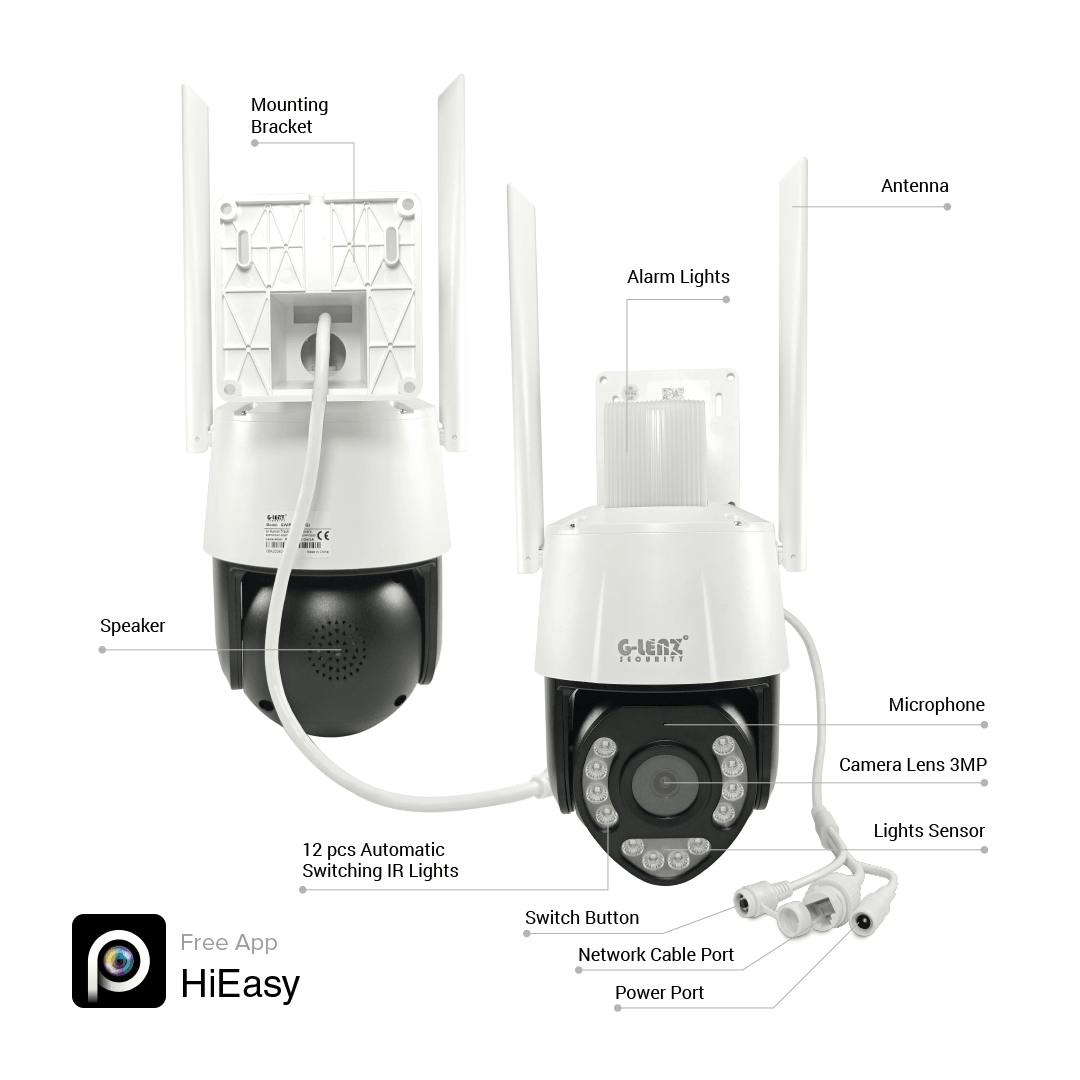 4G LTE Smart Security Camera PTZ Outdoor 3MP
