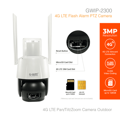4G LTE Smart Security Camera PTZ Outdoor 3MP