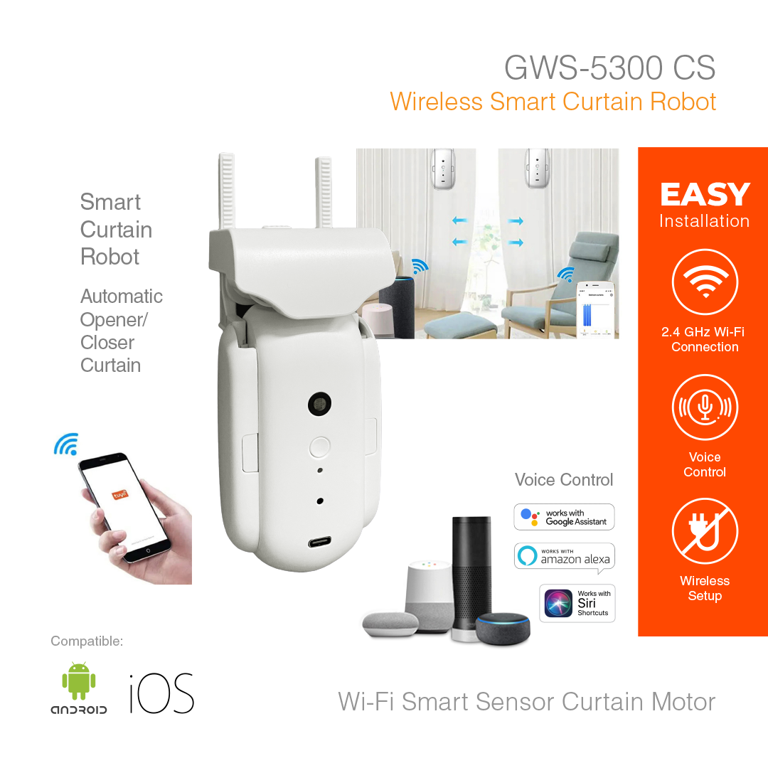 Smart Sensor Wireless Smart Curtain Robot GWS-5300CS