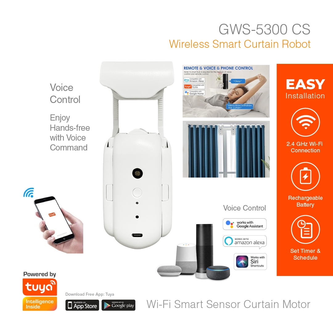Smart Sensor Wireless Smart Curtain Robot GWS-5300CS