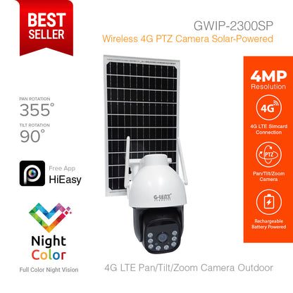 4GLTE Smart Security Camera PTZ 4MP Solar Powered GWIP-2300SP NEW