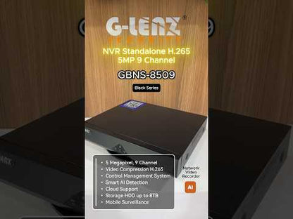 NVR H.265 9Ch Smart A.I 5MP GBNS-8509 Black Series